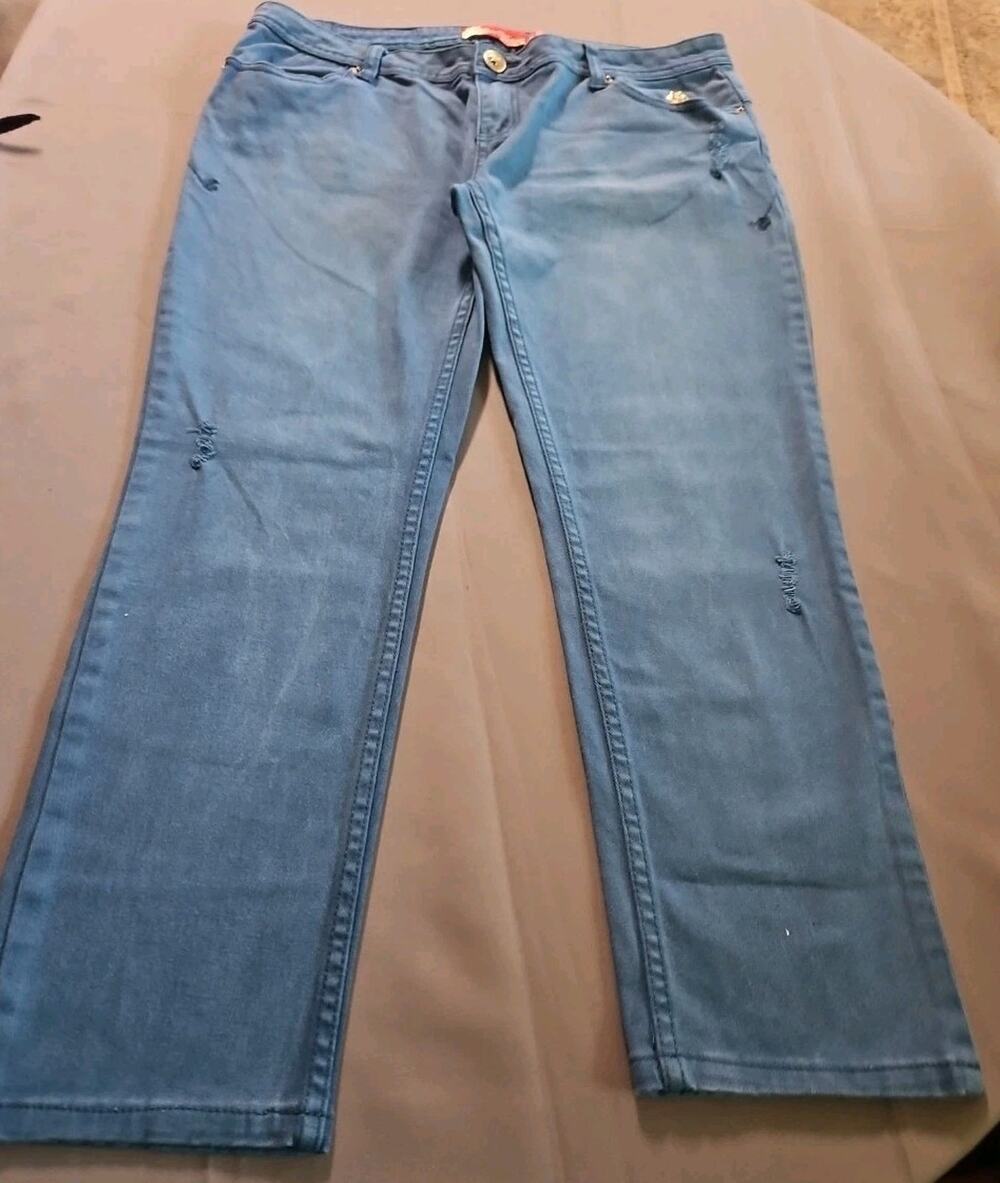 Apple Bottoms Jeans Distressed Distressed Youth Girls Size 13/14 Stretch Denim